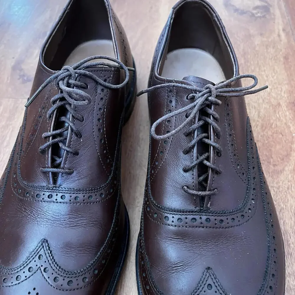 Vintage Allen Edmonds Men's Shoes‎ Size 11C 1993 Chester Brown Wing Tip Oxfords